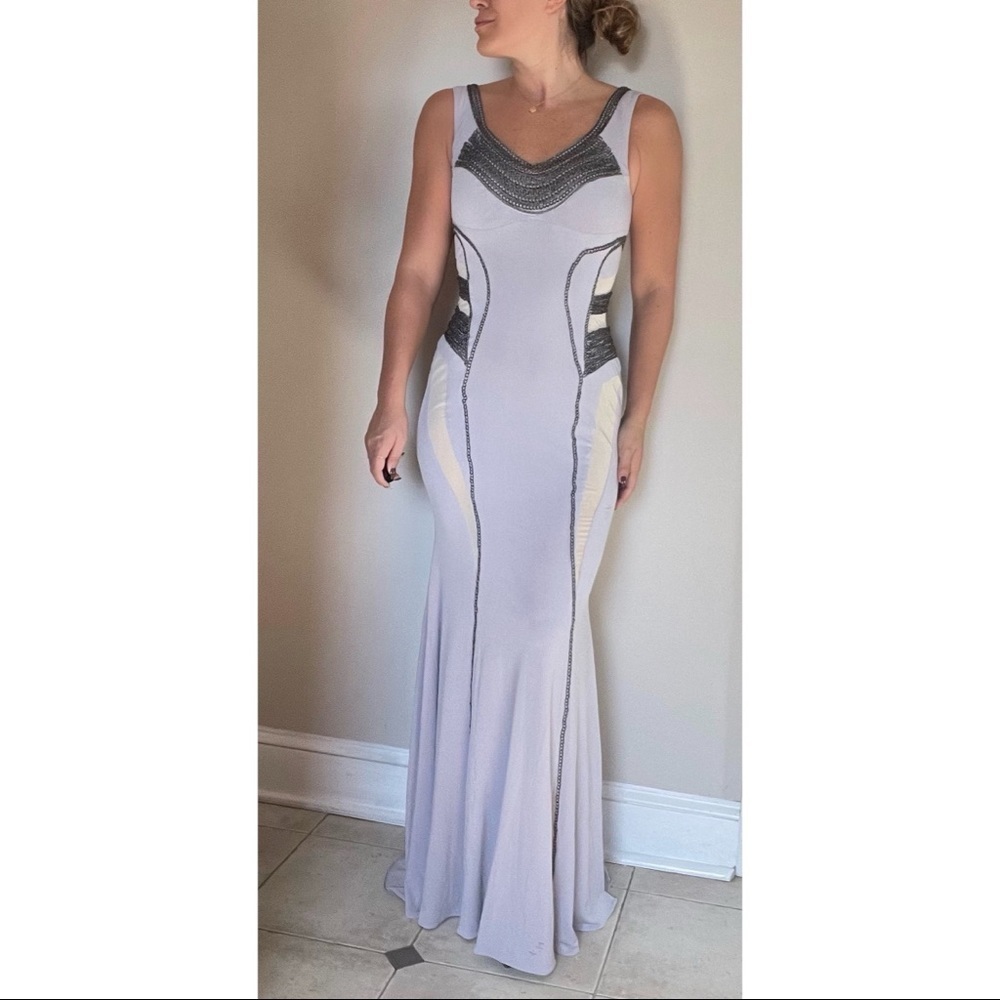 Jovani Lavender Gown with Chains